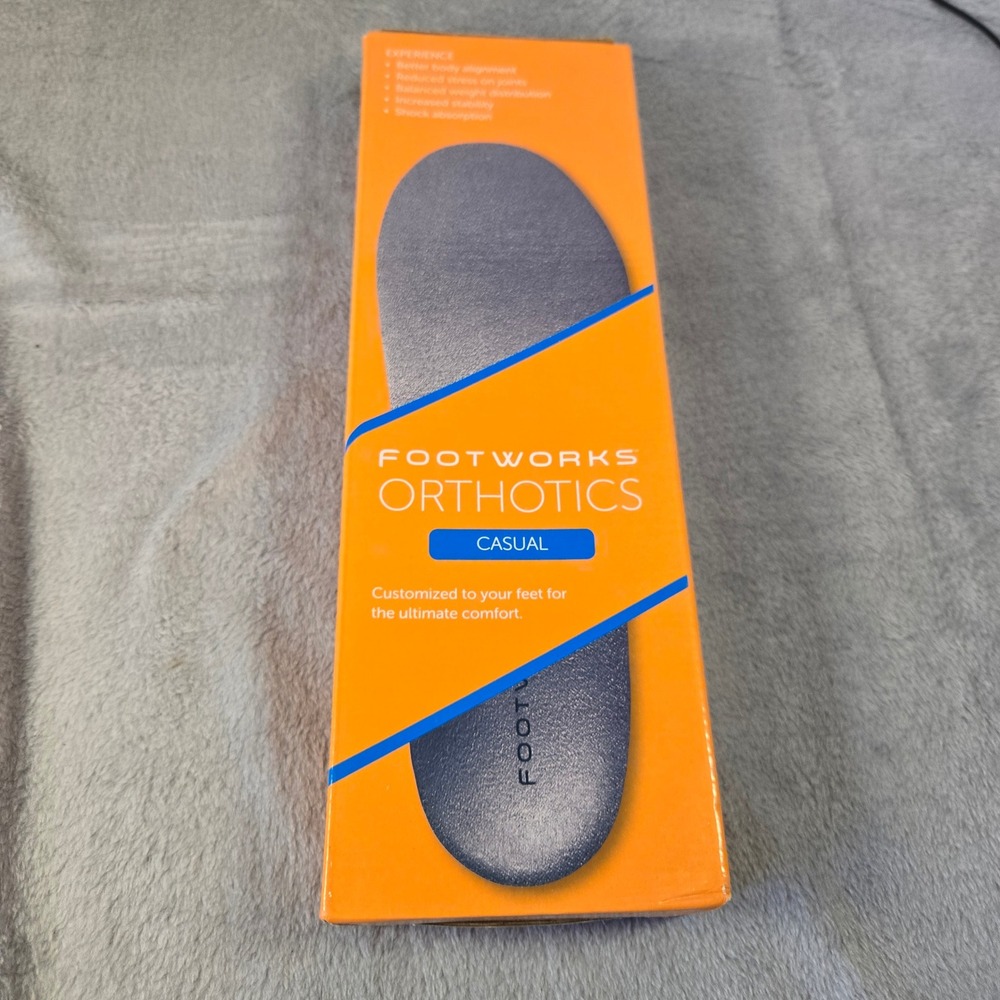 Footworks Casual Orthotics Charcoal Men 13 Neutral Arch Support‎ Insoles M13